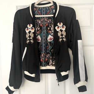 Bebe satin reversible puffer jacket